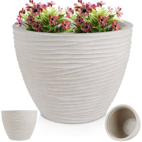 Doniczka ogrodowa plastikowa beżowa okrągła 48,5x37,5 cm VILDE 339443