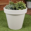 Doniczka ogrodowa plastikowa beżowa okrągła duża 39x35 cm VILDE 339426