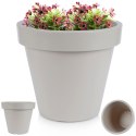 Doniczka ogrodowa plastikowa beżowa okrągła duża 39x35 cm VILDE 339426