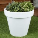 Doniczka ogrodowa plastikowa biała okrągła 39x35 cm VILDE 339427