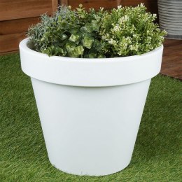 Doniczka ogrodowa plastikowa biała okrągła 39x35 cm VILDE 339427