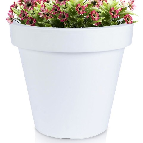 Doniczka ogrodowa plastikowa biała okrągła 48x43 cm VILDE 339431