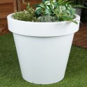 Doniczka ogrodowa plastikowa biała okrągła 48x43 cm VILDE 339431