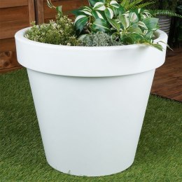 Doniczka ogrodowa plastikowa biała okrągła 48x43 cm VILDE 339431
