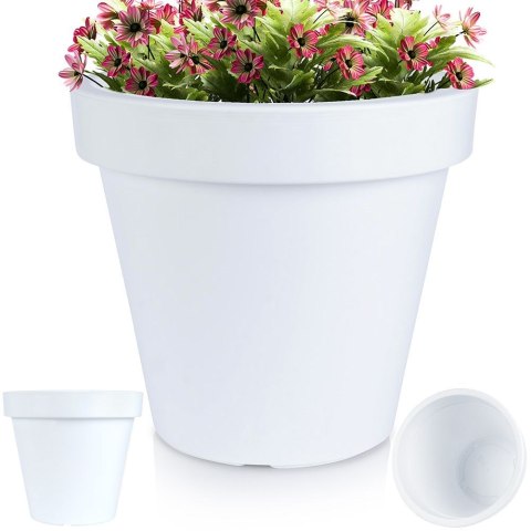 Doniczka ogrodowa plastikowa biała okrągła 48x43 cm VILDE 339431