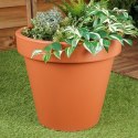 Doniczka ogrodowa plastikowa brązowa okrągła 48x43 cm VILDE 339428