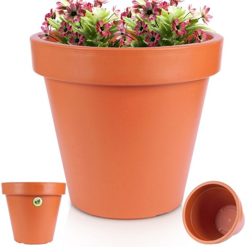 Doniczka ogrodowa plastikowa brązowa okrągła 48x43 cm VILDE 339428