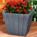 Doniczka ogrodowa plastikowa czarna kwadratowa 38,5x34,5 cm VILDE 339497
