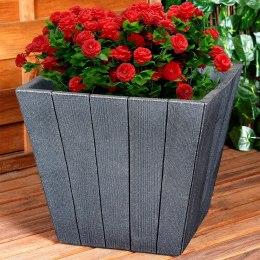 Doniczka ogrodowa plastikowa czarna kwadratowa 38,5x34,5 cm VILDE 339497