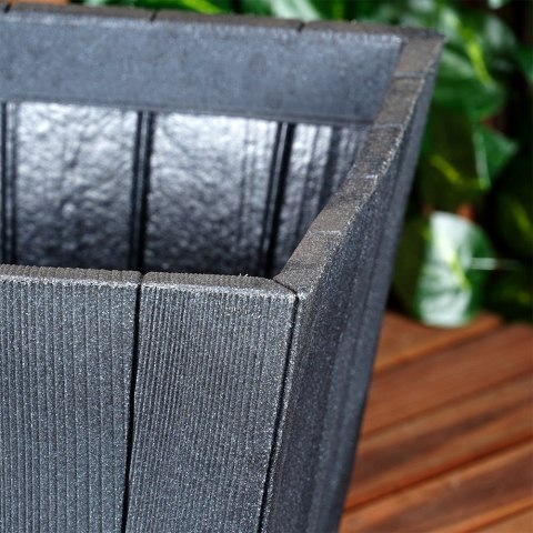 Doniczka ogrodowa plastikowa czarna kwadratowa 38,5x34,5 cm VILDE 339497