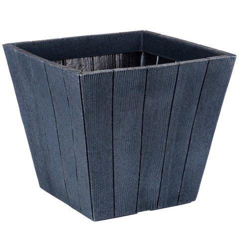 Doniczka ogrodowa plastikowa czarna kwadratowa 38,5x34,5 cm VILDE 339497