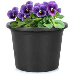Doniczka ogrodowa plastikowa czarna okrągła 23 cm średnia VILDE 339513