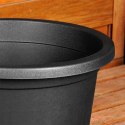 Doniczka ogrodowa plastikowa czarna okrągła 34 cm duża VILDE 339515