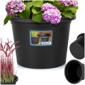 Doniczka ogrodowa plastikowa czarna okrągła 34 cm duża VILDE 339515