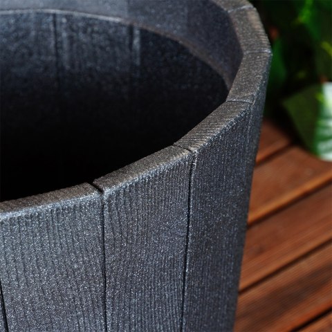 Doniczka ogrodowa plastikowa czarna okrągła 39x35 cm VILDE 339496