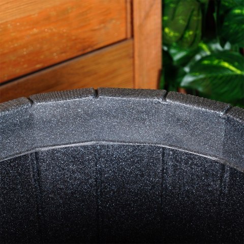 Doniczka ogrodowa plastikowa czarna okrągła 39x35 cm VILDE 339496