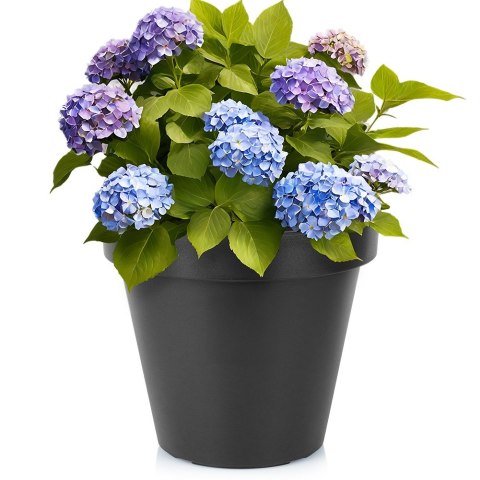 Doniczka ogrodowa plastikowa czarna okrągła 39 cm VILDE 339508-M