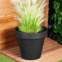 Doniczka ogrodowa plastikowa czarna okrągła 39 cm VILDE 339508-M