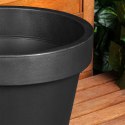 Doniczka ogrodowa plastikowa czarna okrągła 39 cm VILDE 339508-M