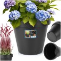 Doniczka ogrodowa plastikowa czarna okrągła 39 cm VILDE 339508-M