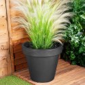 Doniczka ogrodowa plastikowa czarna okrągła 48 cm VILDE 339508-L