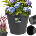 Doniczka ogrodowa plastikowa czarna okrągła 48 cm VILDE 339508-L