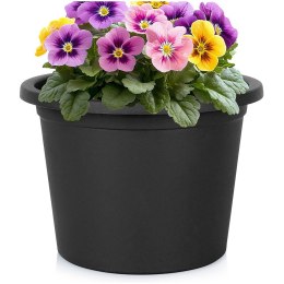 Doniczka ogrodowa plastikowa czarna okrągła duża 27,5 cm VILDE 339514