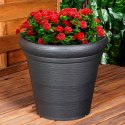 Doniczka ogrodowa plastikowa czarna okrągła duża 38x34 cm VILDE 339499