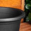 Doniczka ogrodowa plastikowa czarna okrągła duża 39 cm VILDE 339516