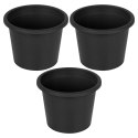 Doniczka ogrodowa plastikowa czarna okrągła mała 14,5 cm 3 szt. VILDE 339511