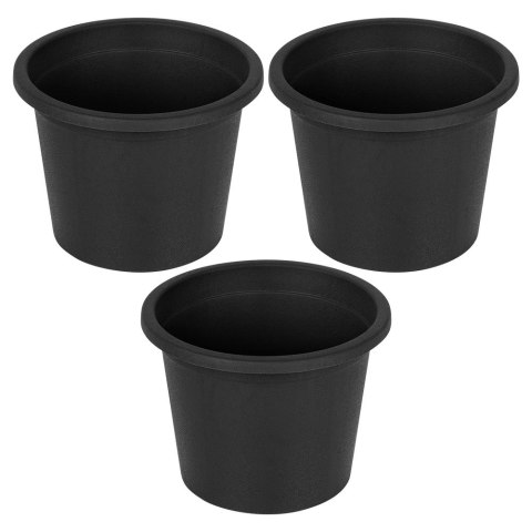Doniczka ogrodowa plastikowa czarna okrągła mała 14,5 cm 3 szt. VILDE 339511