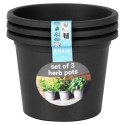 Doniczka ogrodowa plastikowa czarna okrągła mała 14,5 cm 3 szt. VILDE 339511