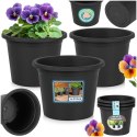 Doniczka ogrodowa plastikowa czarna okrągła mała 14,5 cm 3 szt. VILDE 339511