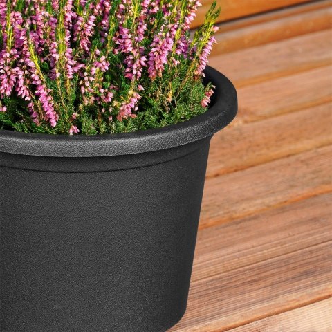 Doniczka ogrodowa plastikowa czarna okrągła mała 20 cm VILDE 339512