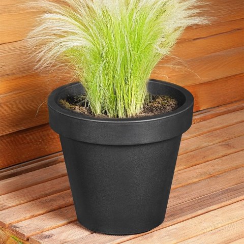 Doniczka ogrodowa plastikowa czarna okrągła mała 29 cm VILDE 339508-S