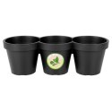 Doniczka ogrodowa plastikowa potrójna czarna duża 39,5 cm VILDE 339509