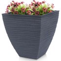 Doniczka ogrodowa plastikowa szara kwadratowa 39x39x41 cm VILDE 339434