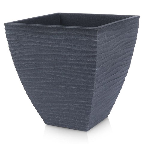 Doniczka ogrodowa plastikowa szara kwadratowa 39x39x41 cm VILDE 339434