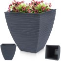 Doniczka ogrodowa plastikowa szara kwadratowa 39x39x41 cm VILDE 339434
