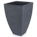 Doniczka ogrodowa plastikowa szara kwadratowa 39x39x60 cm VILDE 339436