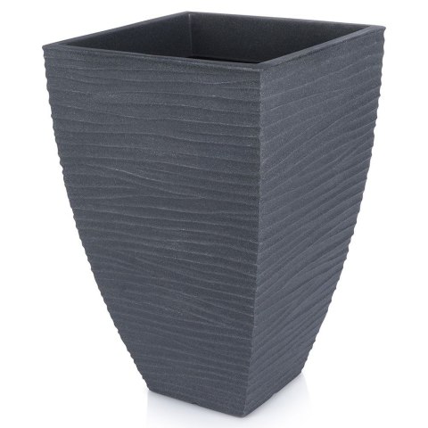 Doniczka ogrodowa plastikowa szara kwadratowa 39x39x60 cm VILDE 339436