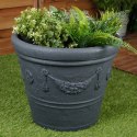Doniczka ogrodowa plastikowa szara okrągła 38x33 cm VILDE 339424