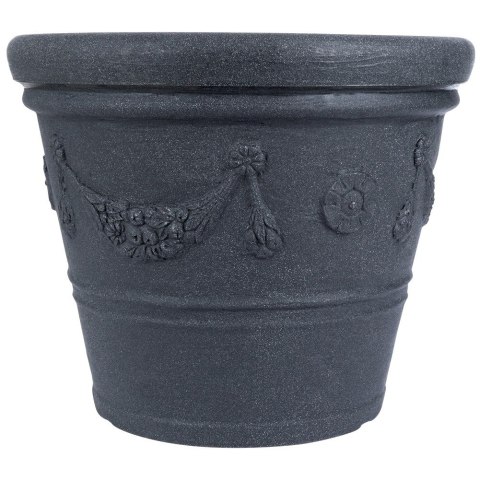 Doniczka ogrodowa plastikowa szara okrągła 38x33 cm VILDE 339424
