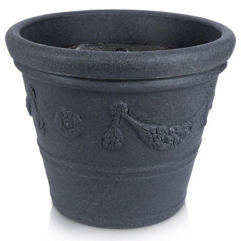 Doniczka ogrodowa plastikowa szara okrągła 38x33 cm VILDE 339424