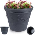 Doniczka ogrodowa plastikowa szara okrągła 38x33 cm VILDE 339424