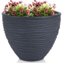Doniczka ogrodowa plastikowa szara okrągła 39x31 cm VILDE 339438