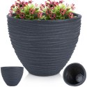 Doniczka ogrodowa plastikowa szara okrągła 39x31 cm VILDE 339438
