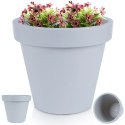 Doniczka ogrodowa plastikowa szara okrągła 39x35 cm VILDE 339425