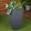 Doniczka ogrodowa plastikowa szara okrągła 39x60 cm VILDE 339442