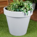 Doniczka ogrodowa plastikowa szara okrągła 48x43 cm VILDE 339429